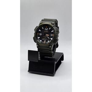 Casio AQS810W-3AV, Digital/Analog Combo, Solar,5 Alarms, Green Resin,Illuminator